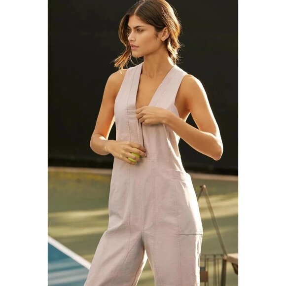 Daily Practice by Anthropologie Zip-Front Jumpsuit Rose S - Picture 3 of 13